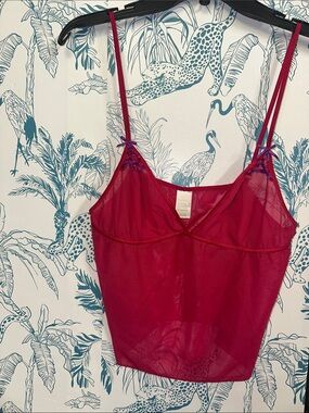 DKNY  Sheer Mesh Camisole with Bow-Trim Straps